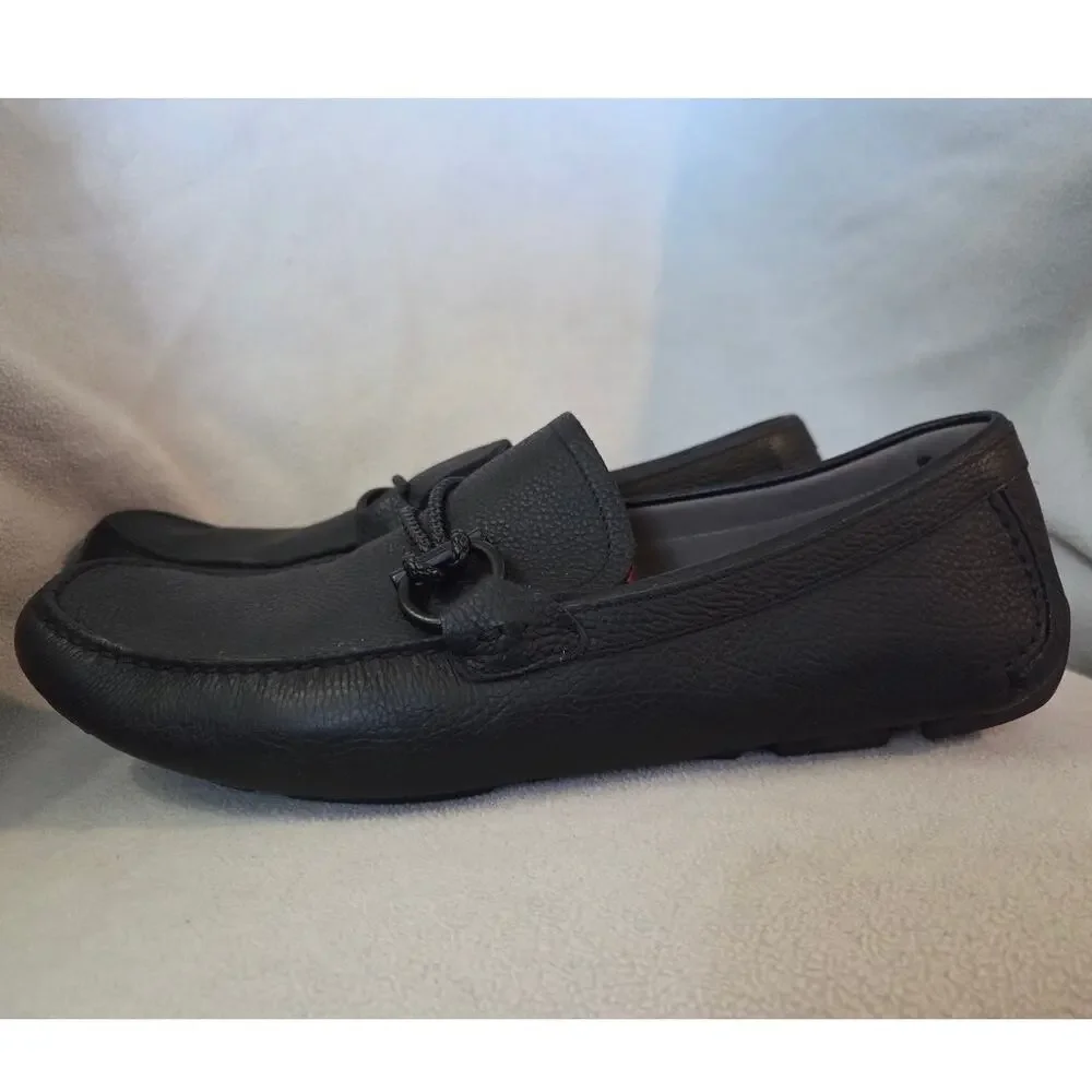 New Salvatore Ferragamo 10.5 EE Black Men Slip On Driving Shoes Italy Dust Bags